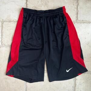 Nike Red/Black Baggy Hoop Shorts Mens LG Vintage Y2K 90s Rare Kobe